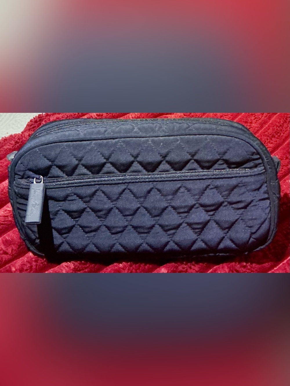 Vera Bradley Quilted Navy Cosmetic Pouch